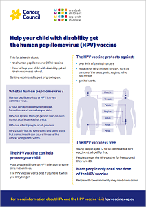 Help your child with disability get the HPV vaccine - fact sheet